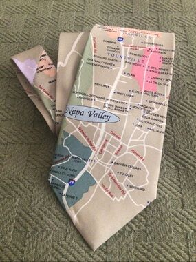 Stylish Silk Tie Napa Valley Appellation Map Print Necktie Vintage Josh Bach